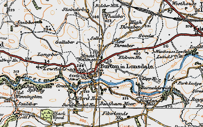 Old map of Burton in Lonsdale in 1924