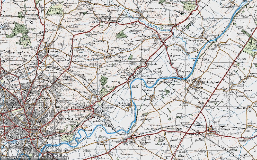 Old Map of Burton Joyce, 1921 in 1921