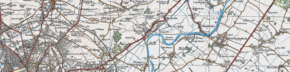 Old map of Burton Joyce in 1921