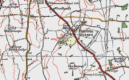 Old map of Burton Lazars in 1921