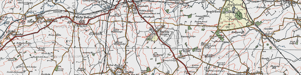 Old map of Burton Brook in 1921