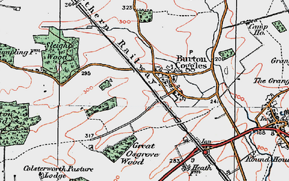 Old map of Burton-le-Coggles in 1922