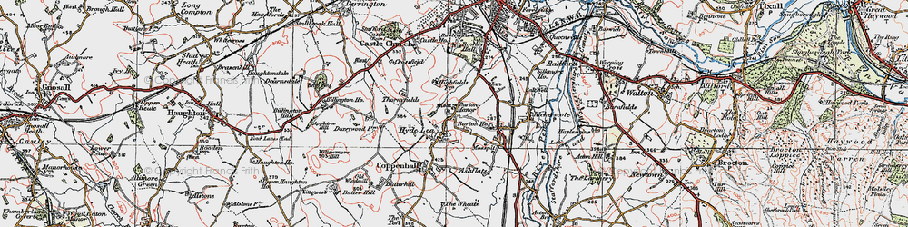 Old map of Burton Manor in 1921