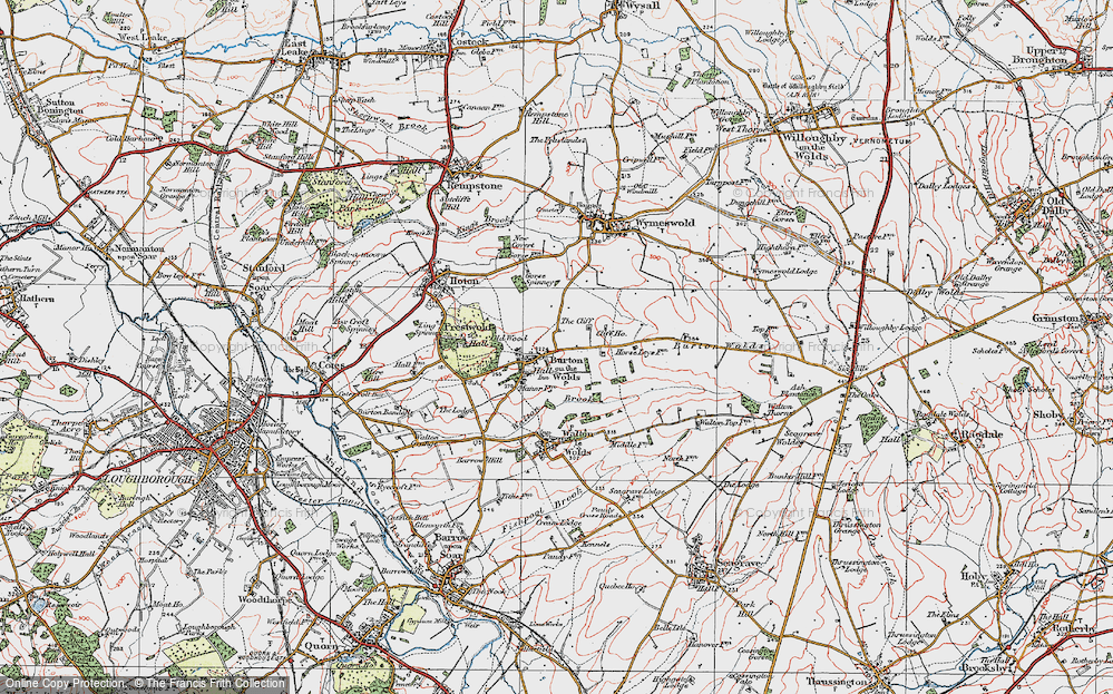 Old Map of Burton on the Wolds, 1921 in 1921
