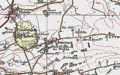 Old map of Burton on the Wolds in 1921
