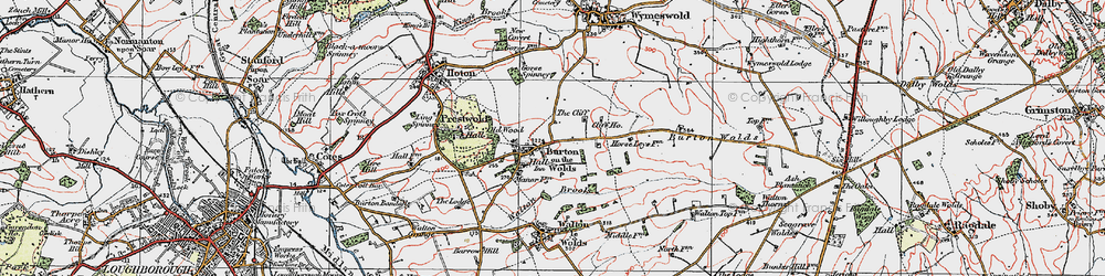 Old map of Burton on the Wolds in 1921