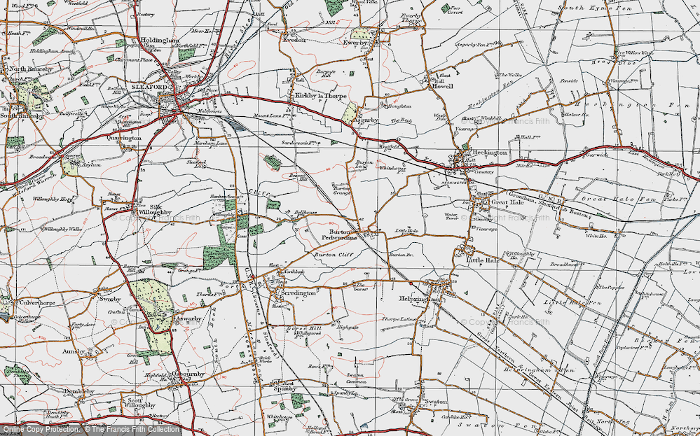 Old Map of Burton Pedwardine, 1922 in 1922