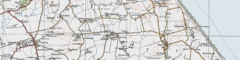 Old map of Burton Pidsea in 1924