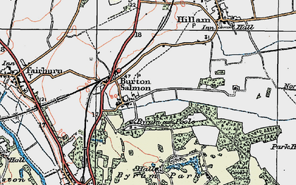 Old map of Burton Salmon in 1924
