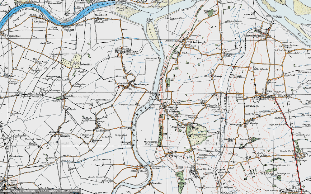 Old Map of Burton Stather, 1924 in 1924