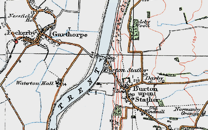 Old map of Burton Stather in 1924