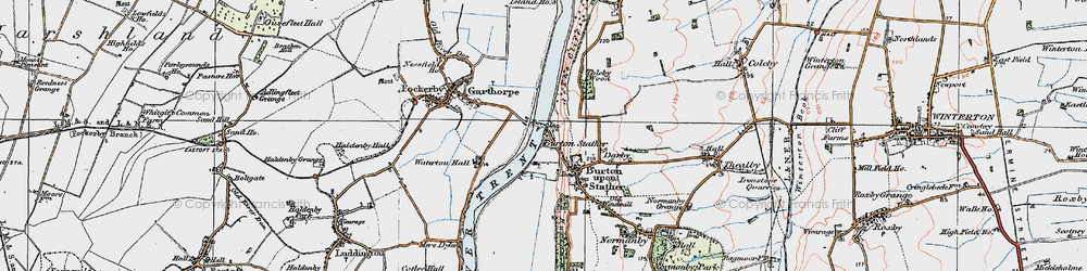 Old map of Burton Stather in 1924