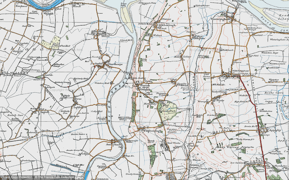 Old Map of Burton upon Stather, 1924 in 1924