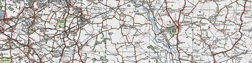 Old map of Burtonwood in 1923