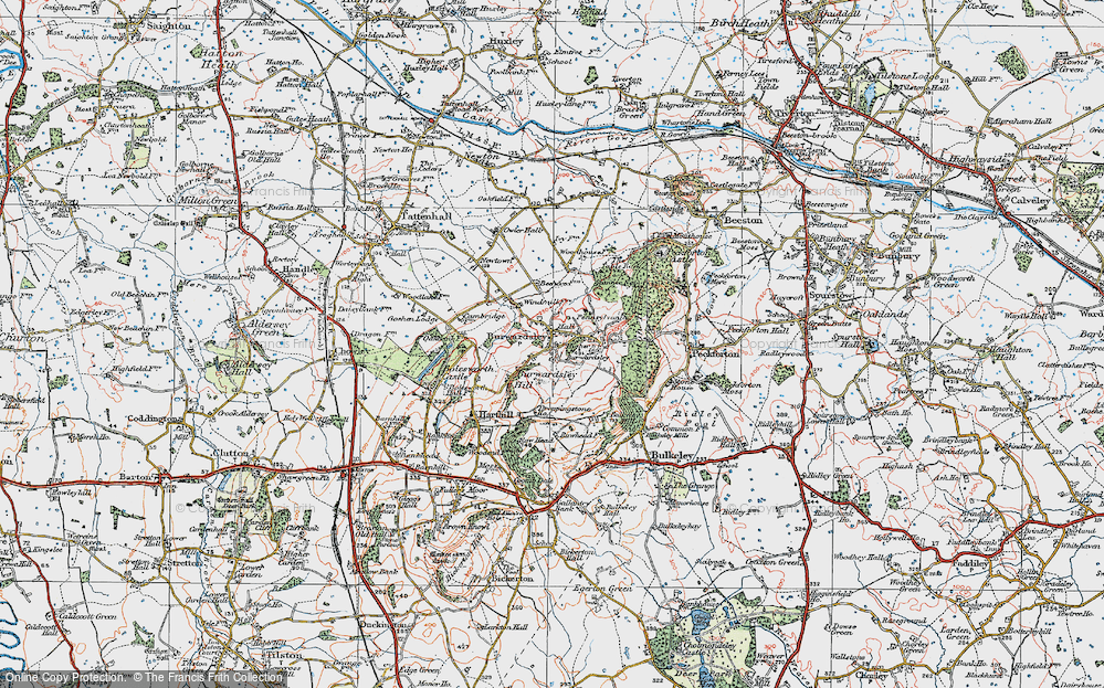 Old Map of Burwardsley, 1923 in 1923