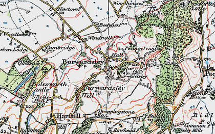Old map of Burwardsley in 1923