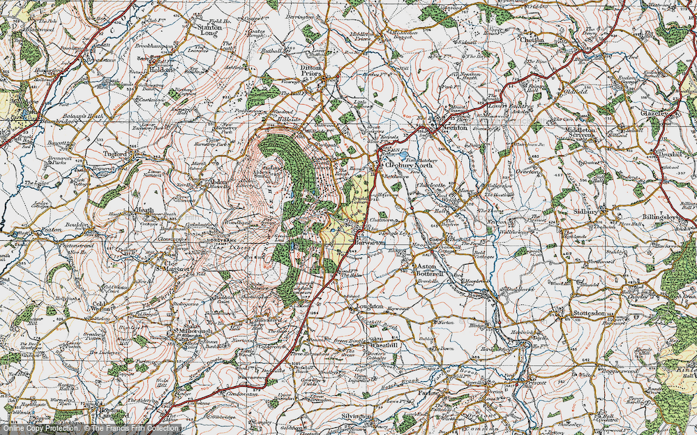 Old Map of Burwarton, 1921 in 1921