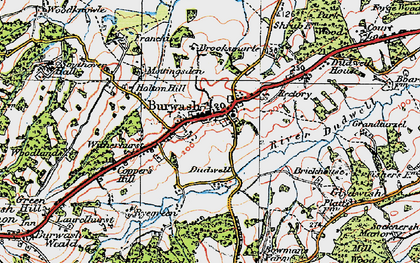 Old map of Burwash in 1920