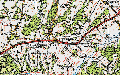 Old map of Burwash Common in 1920
