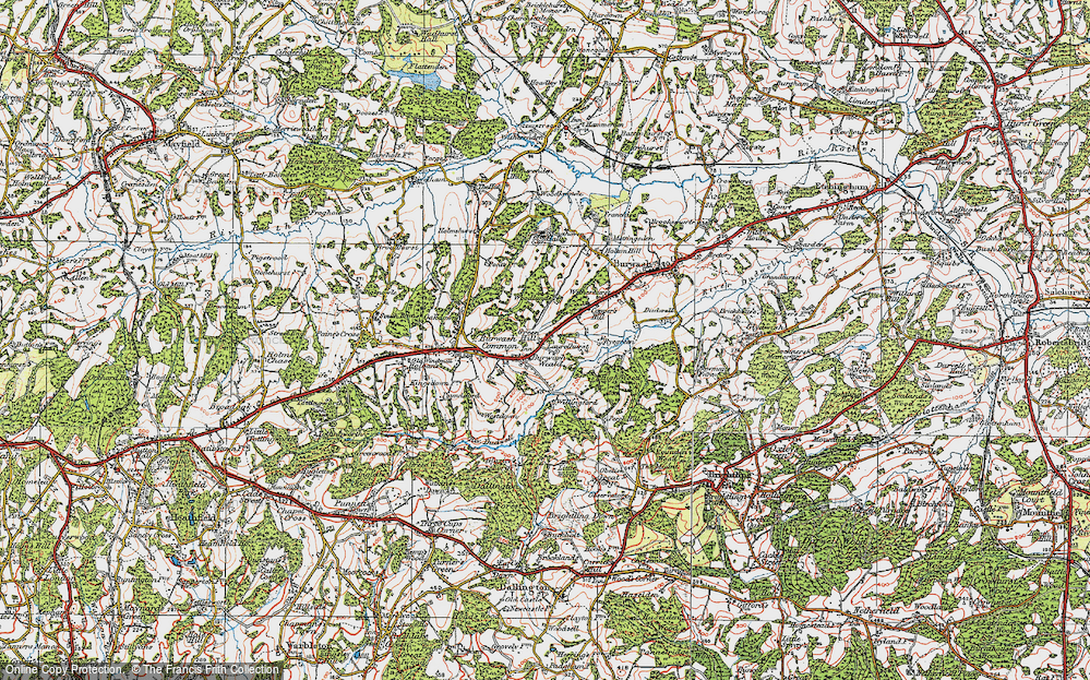 Old Map of Burwash Weald, 1920 in 1920