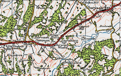 Old map of Burwash Weald in 1920