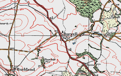 Old map of Burwell in 1923