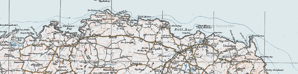 Old map of Bryn Llwyd in 1922