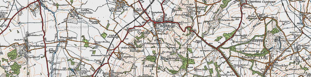 Old map of Broadway Hill in 1919