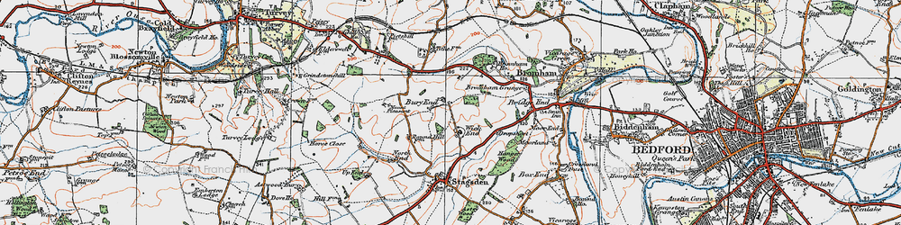 Old map of Bury End in 1919
