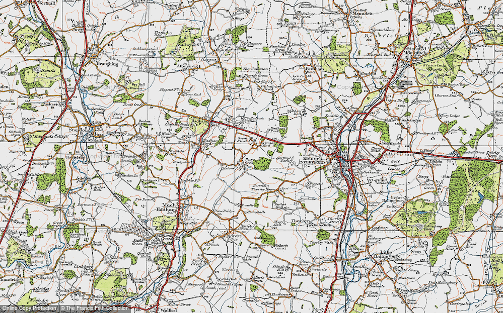 Old Map of Bury Green, 1919 in 1919