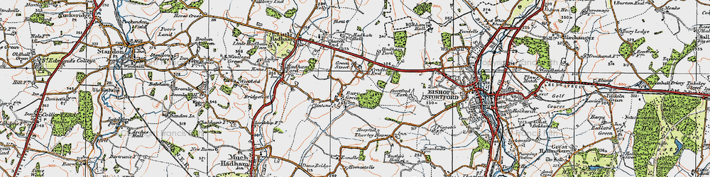 Old map of Bury Green in 1919