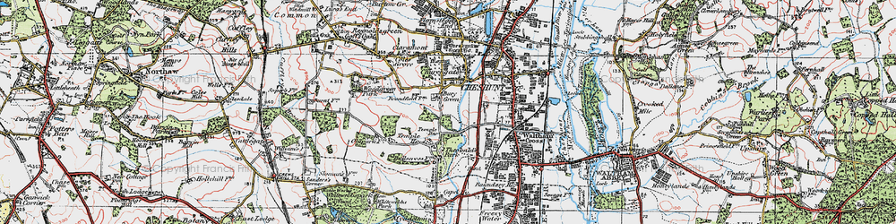 Old map of Bury Green in 1920