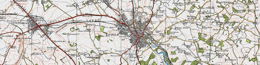 Old map of Bury Park in 1920