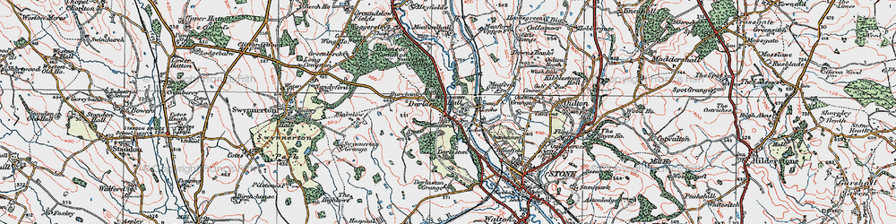 Old map of Burybank in 1921