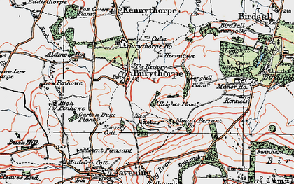 Old map of Burythorpe Ho in 1924