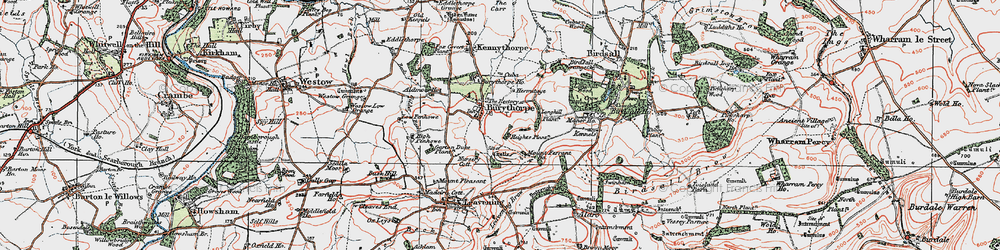 Old map of Burythorpe Ho in 1924