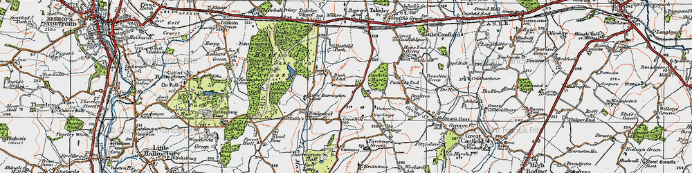 Old map of Bush End in 1919