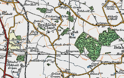 Old map of Bush Green in 1921