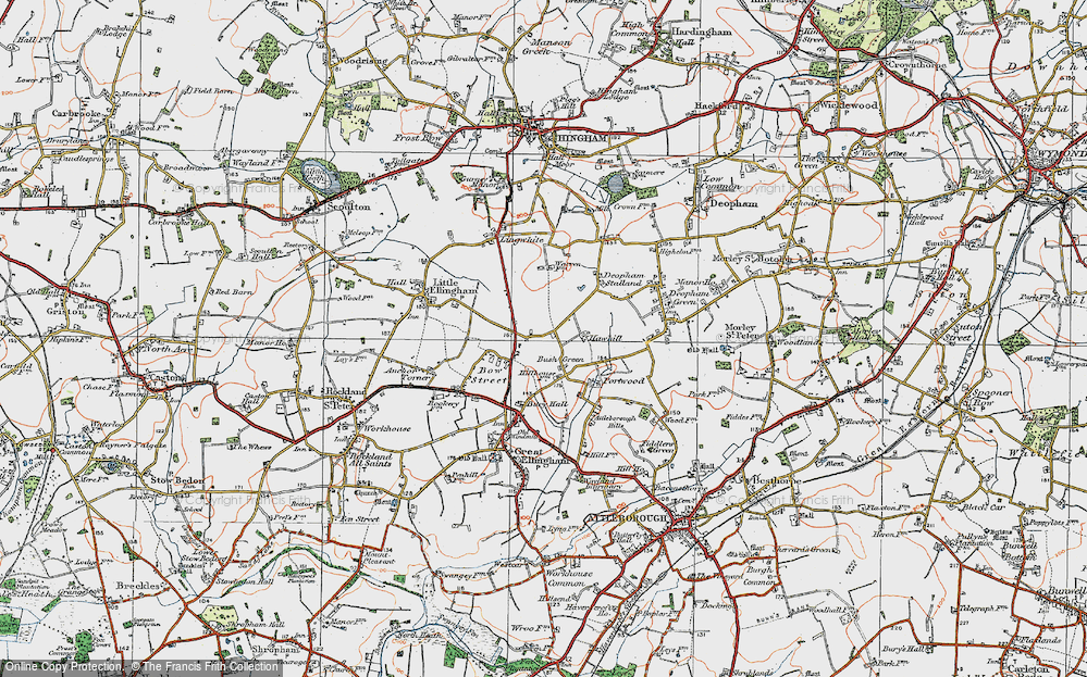 Old Map of Bush Green, 1921 in 1921