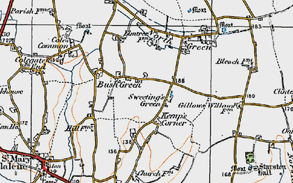 Old map of Bush Green in 1921