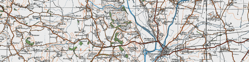 Old map of Bushley Green in 1920