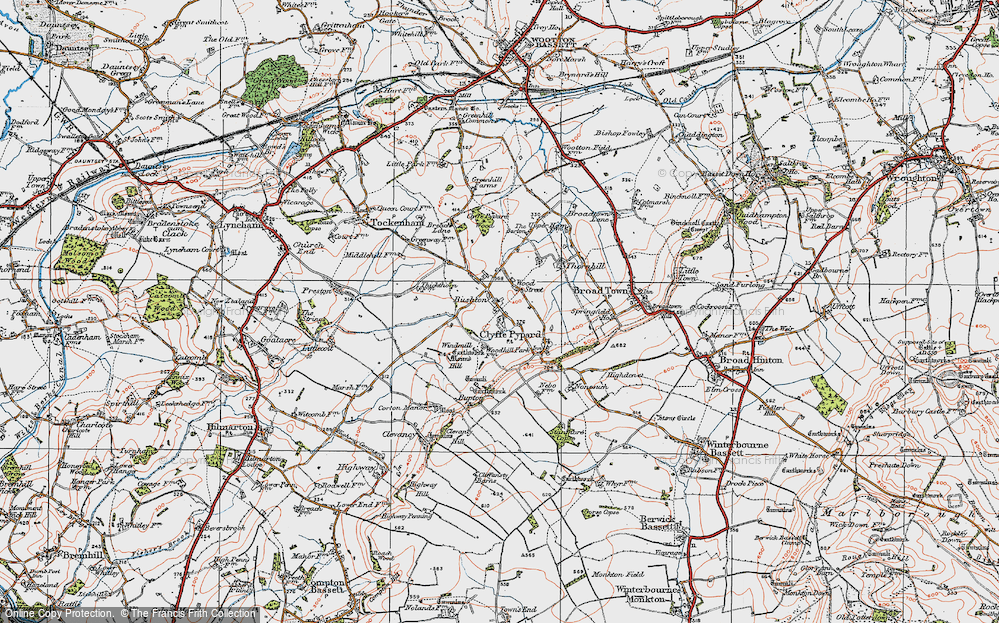 Old Map of Bushton, 1919 in 1919