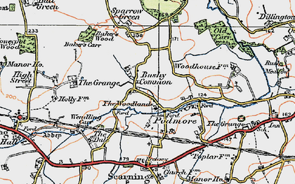 Old map of Bushy Common in 1921