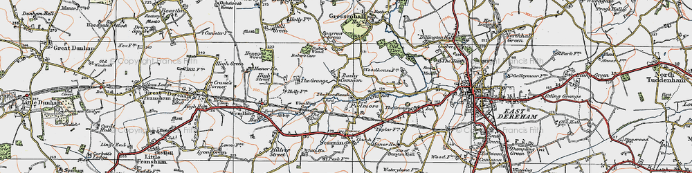 Old map of Bushy Common in 1921