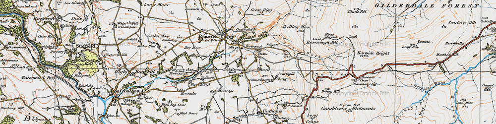 Old map of Busk in 1925