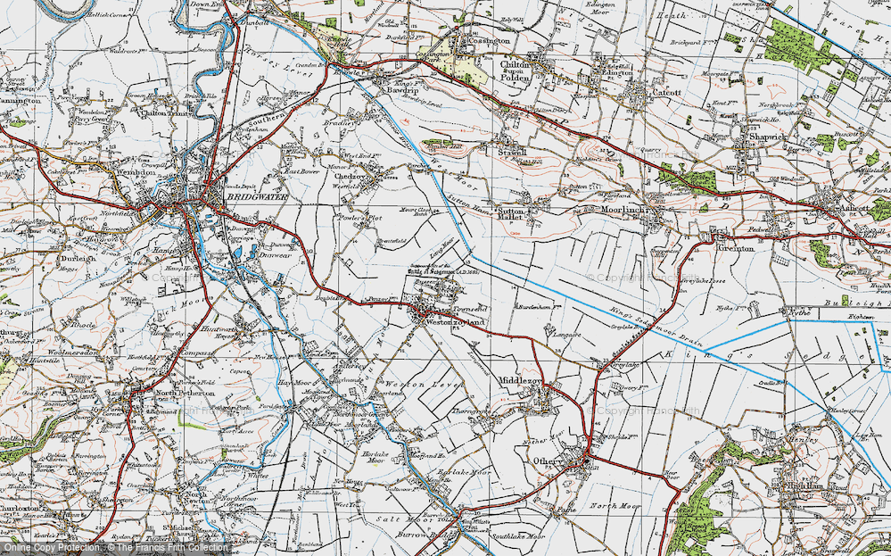 Old Map of Historic Map covering Lang Moor in 1919