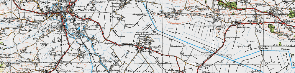 Old map of Lang Moor in 1919