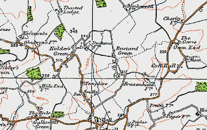 Old map of Bustard Green in 1919