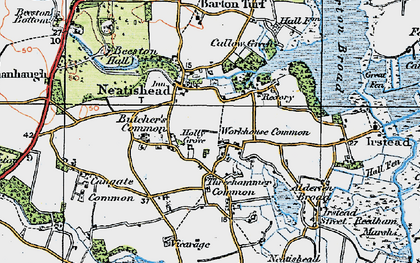Old map of Butcher's Common in 1922