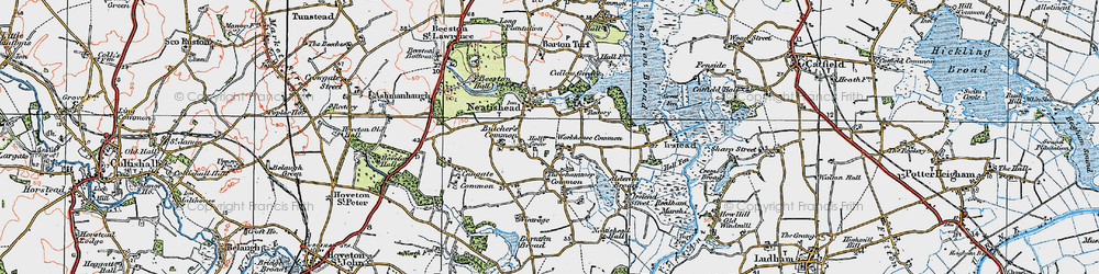 Old map of Butcher's Common in 1922